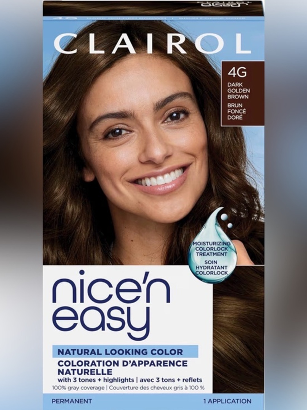 ✨Clairol Nice'n Easy Permanent Hair Dye, 4G Dark Golden Brown - pack of 2 ✨